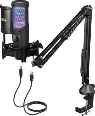 Mikrofon do Komputera USB TONOR TC40 RGB do Streamingu, Podcast, PS4/5, PC
