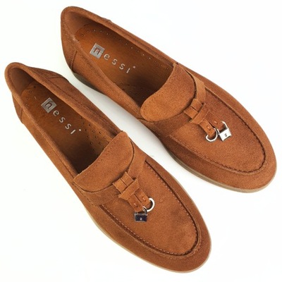 NESSI MOKASYNY camel zamsz półbuty 24608 r. 36