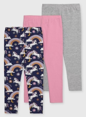 TU_128-134_3 pack _BAWEŁNIANE LEGGINSY_unicorn