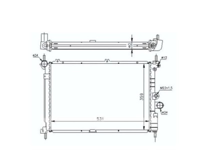 Радиатор воды opel astra f 91- 1300103 фото №1