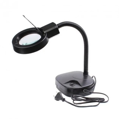 Lampa z lupą x15 LED 10W czarna ZD-123