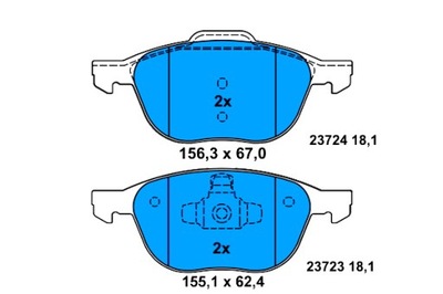 ATE КОЛОДКИ ТОРМОЗНЫЕ ПЕРЕД VOLVO C30 C70 I C70 II S40 II V40 V50 FORD