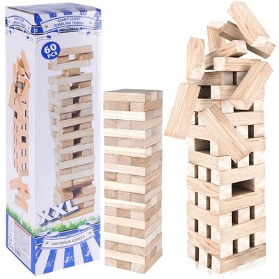 Gra ZRĘCZNOŚNIOWA chwiejąca się wieża drewniana XL