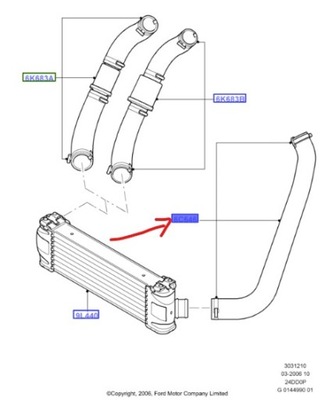 Шланг интеркулер 2.4 tdci ford transit mk6 фото №1