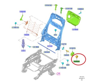 BRIDA CIEGA SUJECIÓN REGULACIÓN RESPALDO ASIENTOS _ 1838313 _ AM51-R600D24-BC  