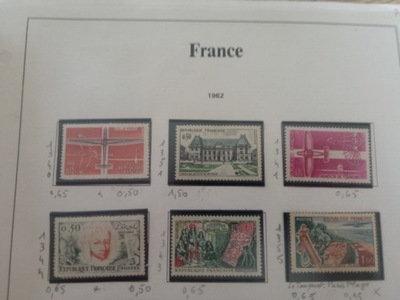 Francja YVERT 1962 1340/41/43/44 1351/55