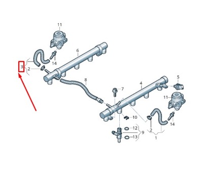 Audi r8 4s правий fuel шланг 07l127509dc фото №1
