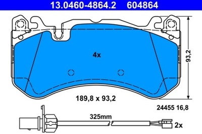 ZAPATAS DE FRENADO AUDI PARTE DELANTERA A6 5,0 RS6 QUATTRO 08-10 13.0460-4864.2  