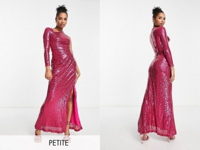 Jaded Rose Petite Exclusive Różowa cekinowa sukienka midaxi S