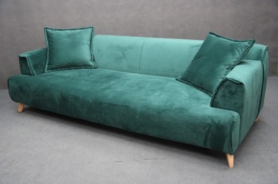 Sofa Rozkładana 250 Kanapa Zielona Butelkowa Duża