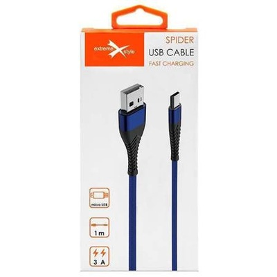 Kabel pleciony micro USB eXtreme 1 m niebieski