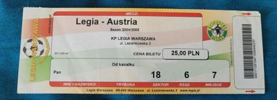 Bilet Legia Warszawa - Austria