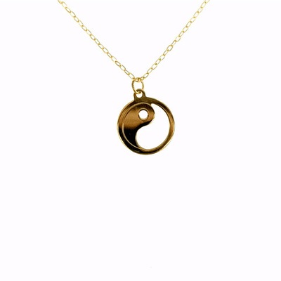 Złoty łańcuszek z zawieszką yin yang 1,04g p.585 45cm