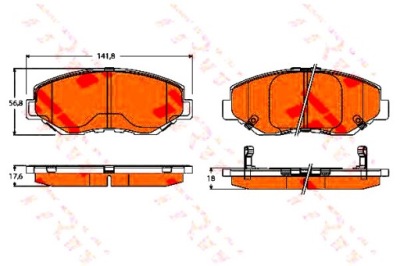 Trw тормозные колодки тормозные honda cr-v ii 2.0 rd_ фото №1