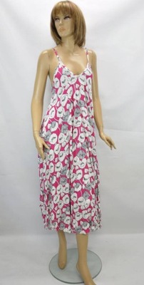 Długa sukienka damska letnia plażowa różowa