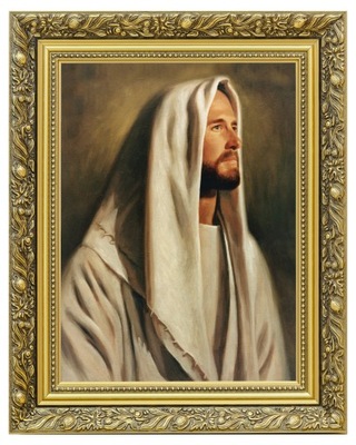JEZUS CHRYSTUS PORTRET NA PŁÓTNIE | OBRAZ SAKRALNY W RAMIE | 40x50