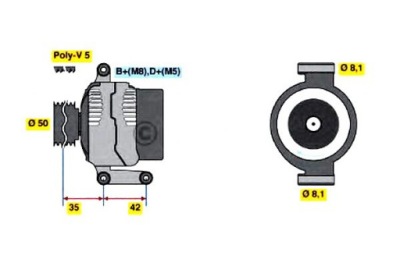 Bosch генератор mercedes a 140 168.031. 168.131 фото №1
