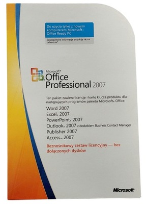 Microsoft OFFICE 2007 Professional 1xPC PRO MLK PL