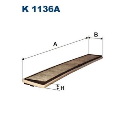 ФІЛЬТР, ВЕНТИЛЯЦІЯ СТОРОНИ ПАСАЖИРА ФІЛЬТРON K 1136A