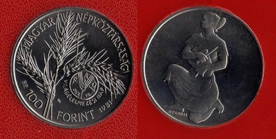 WĘGRY 1981 100 FORINT FAO RZADKA