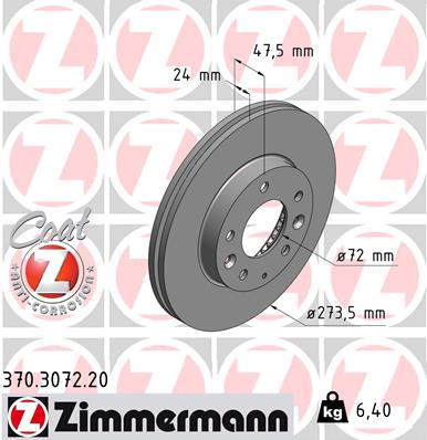 ZIMMERMANN 370.3072.20 DISKU STABDŽIŲ 