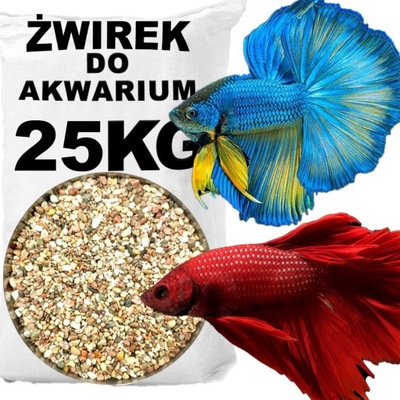 ŻWIREK RZECZNY DO AKWARIUM 2,0-6,0 mm PIASEK 25 KG