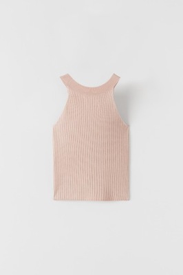 ZARA DZIANINOWY TOP Z PRĄŻKAMI 6458703