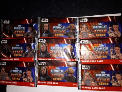 * STAR WARS FORCE ATTAX zestaw 9 saszetek 45 kart