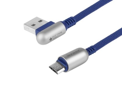 Kabel przewód USB na microUSB kątowy 1,2m oplot
