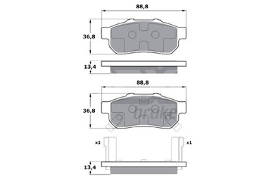 TOMEX BRAKES TRINKELĖS STABDŽIŲ HONDA CIVIC 95- 01TYL 