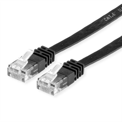 Kabel sieciowy LAN UTP Kat. 6 płaski czarny 2 m