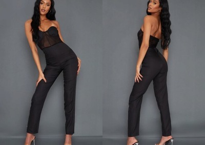 PRETTYLITTLETHING TALL KOMBINEZON Z SIATECZKĄ XS