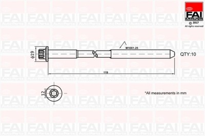 Fai autoparts b1321 набор винт головки цилиндров фото №1