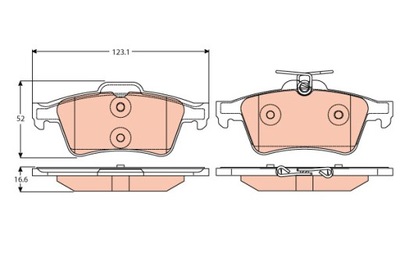 КОЛОДКИ ДИСКОВЫЕ ТОРМОЗНОЕ - КОМПЛЕКТ COTEC GDB2086 фото