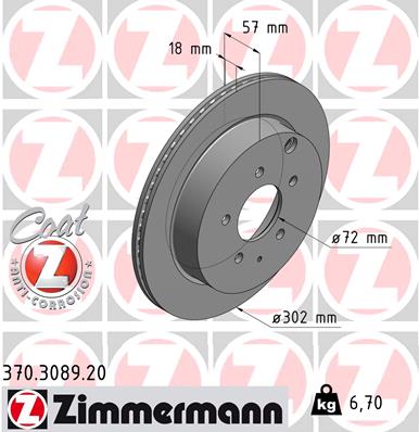 ZIMMERMANN 370.3089.20 DISKU STABDŽIŲ 