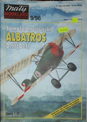 MAŁY MODELARZ 9/96 SAMOLOT MYŚLIWSKI ALBATROS D.III(OEF)