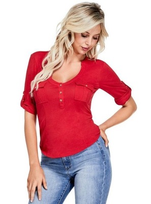 GUESS damska koszulka Skylar Flap-Pocket Top M