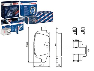 Комплект гальмівних колодок гальмівних bosch 13046028582 6028 фото №1