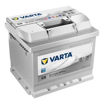 АККУМУЛЯТОР VARTA SILVER DYNAMIC C6 52AH 520A EN