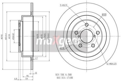 MAXGEAR 19-2357 DISCO DE FRENADO  