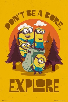 Plakat Minionki Don't Be Bore Explore 61x91,5 cm