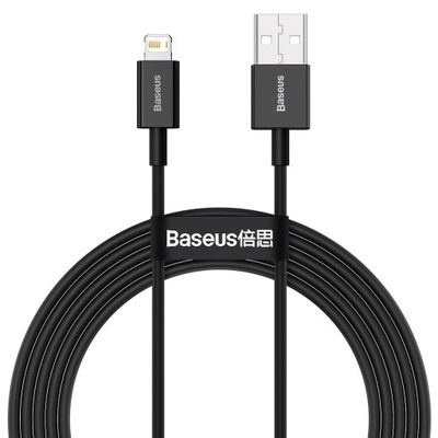 Kabel USB Lightning Baseus 2.4A, 2m (czarny)