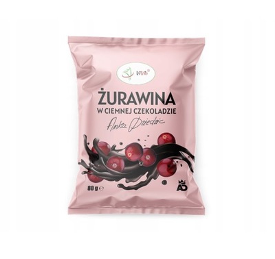 ŻURAWINA W CIEMNEJ CZEKOLADZIE 80G VIVIO