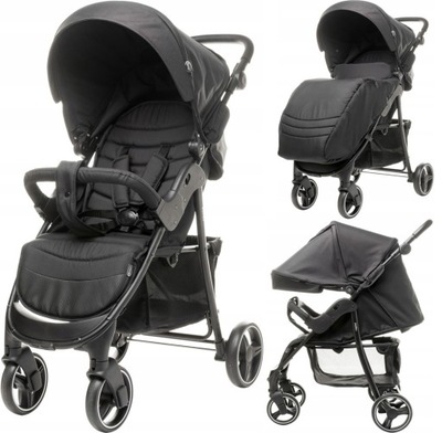 WÓZEK SPACEROWY 4BABY RAPID XXIV DO 22KG FOLIA UCHWYT BLACK