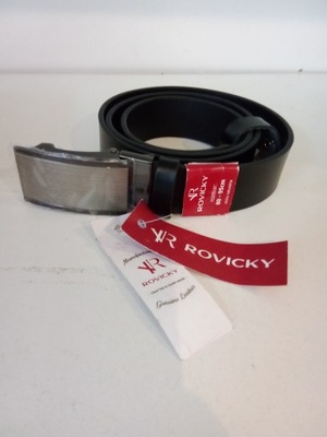 Pasek czarny Rovicky męski 80-95 cm