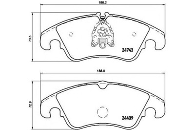 BREMBO TRINKELĖS HAMULC. AUDI A4 (B8) 07- PRIEK. 