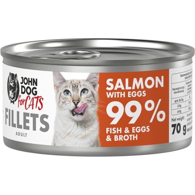 John Dog for Cats filety łosoś z jajkami 70 g