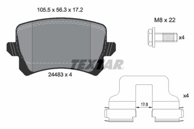 ZAPATAS DE FRENADO VW PARTE TRASERA PASSAT 05-/TIGUAN 07-/SHARAN 10- 2448301  