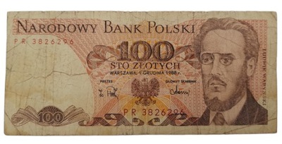 Stary Banknot kolekcjonerski Polska 100 zł 1988