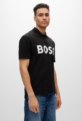 BOSS KOSZULKA POLO MĘSKA CZARNA Z LOGO M 1RDB